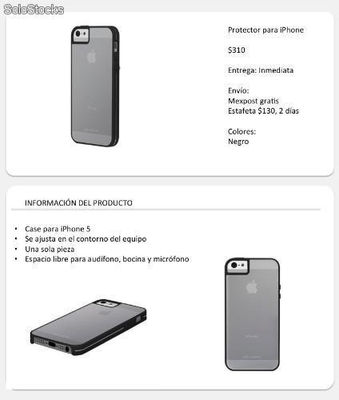 Case para iPhone 5 negro-transparente