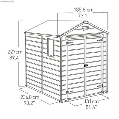 Caseta de jardin manor 6x8 DD Gris - Foto 3