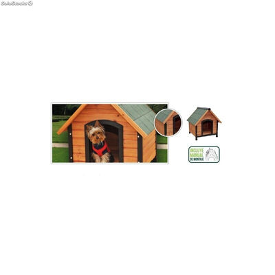 Caseta de madera para mascotas ( medida: 74X65,5X83 cm )