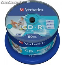 CD-R 80 Verbatim 52x DLP Inkjet white Full Surface 50er Cakebox 43438