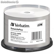 CD-R 80 Verbatim 52x DLP Thermo white Full Surface 50er Cakebox 43756 -04