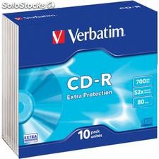 CD-r 80 Verbatim 52x ep 10er Slim Case 43415