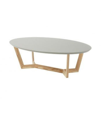 centro de mesa oval com estrutura de madeira cinzas - em fiberboard em um