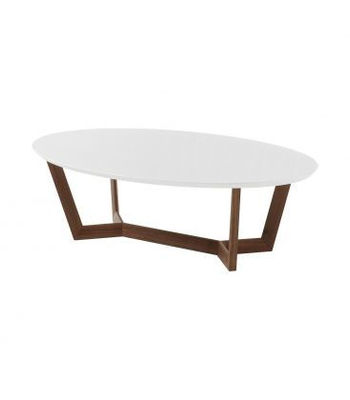 centro de mesa oval com estrutura de nogueira - em fiberboard em um acabamento
