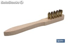 Cepillo de alambre latonado para bujías| 3 filas de alambre | Longitud: 150 mm