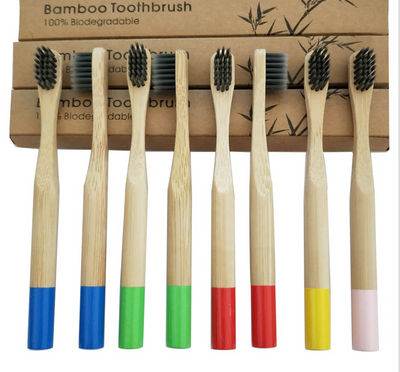 Cepillo de dientes de bambú mango redondo con estuche logotipo personalizado - Foto 3