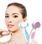 Cepillo de limpieza facial de vibración sónica impermeable silicona recargable - 1