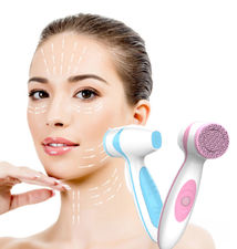 Cepillo de limpieza facial de vibración sónica impermeable silicona recargable