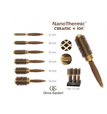 Cepillo Térmico NanoThermic Ceramic+Ion Olivia Garden 54 mm