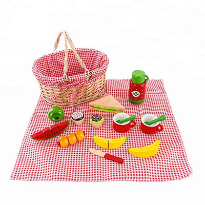 Cesta de picnic con alimentos de madera de juguete - Foto 2