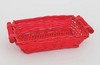 Cesto rectangular rojo de mimbre 35x23x8 cm