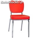 Chair-mod. c2842-chromed steel-leather seat and back-seat height 46 cm-for