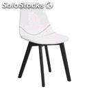 Chair-mod. ym2-black-leather-wood frame-seat height 43 cm-for indoor