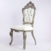 chaise baroque carved - colori: bois argenté et simili cuir blanc