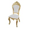 chaise baroque carved - colori: bois doré et simili cuir blanc