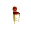 chaise de bar médaillon - colori: bois doré et velours rouge