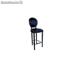 chaise de bar médaillon - colori: bois noir et velours noir