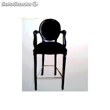 chaise de bar médaillon velours noir