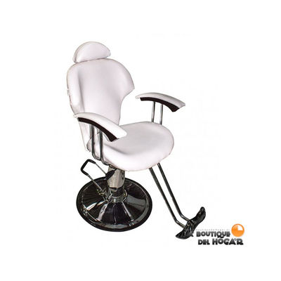 Chaise de barbier coiffure hydraulique inclinable repose-pieds unisexe blanc