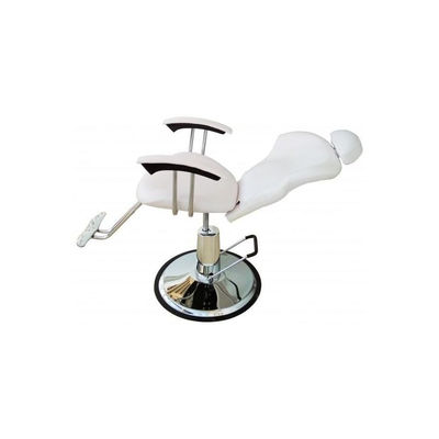 Chaise de barbier coiffure hydraulique inclinable repose-pieds unisexe blanc - Photo 4