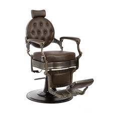 Chaise de barbier hydraulique de style vintage avec repose-pieds modèle Mae Bron