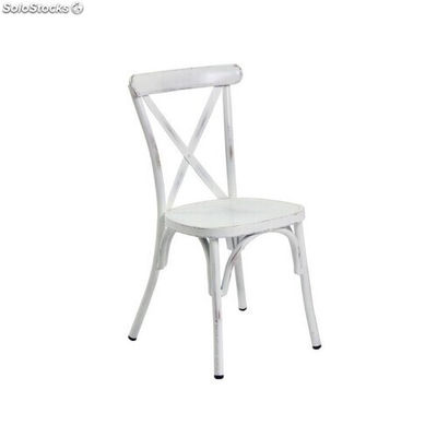 chaise de bistrot dos croisé polypropylene - colori: blanc