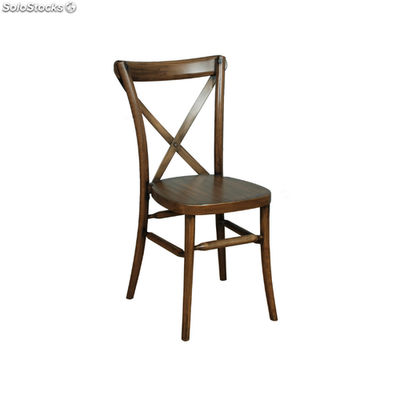 chaise de bistrot tout bois hêtre - colori: acajou