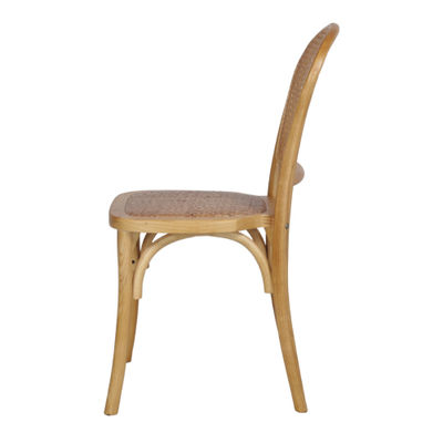Chaise de bois d&amp;#39;orme et rotin style bistrot - Photo 3