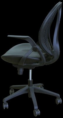 Chaise de bureau direction hyperbolique en mesh/cuir-pu - Photo 4