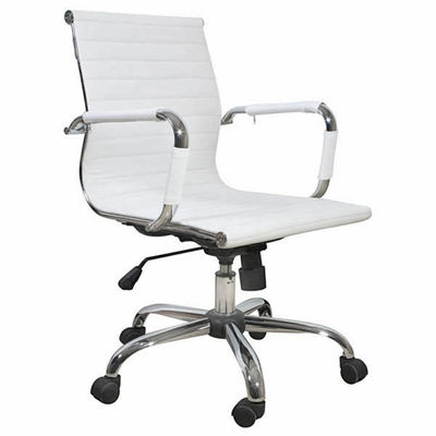 Chaise de bureau moderne simili cuir blanc