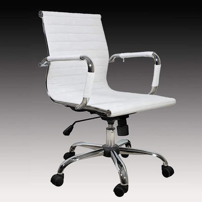 Chaise de bureau moderne simili cuir blanc - Photo 2