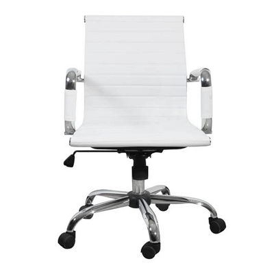 Chaise de bureau moderne simili cuir blanc - Photo 4