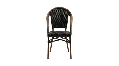 Chaise de terrasse sans accoudoirs osier noir &amp;quot; BISTRO &amp;quot; - Photo 2