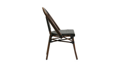 Chaise de terrasse sans accoudoirs osier noir &amp;quot; BISTRO &amp;quot; - Photo 3