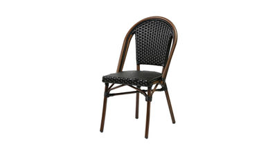 Chaise de terrasse sans accoudoirs osier noir &amp;quot; BISTRO &amp;quot; - Photo 4
