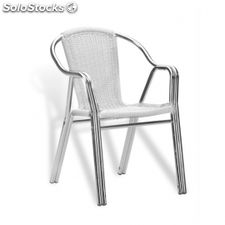Chaise de terrasse tressée en aluminium Couleur blanche