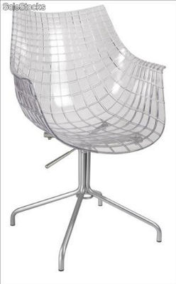 Chaise design coque acrylique et pieds en métal