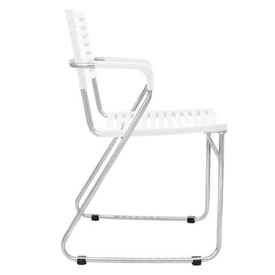 Chaise empilable avec accoudoir 12 pièces Blanc - Photo 4