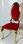 Chaise en acier or inoxydable et velours rouge - 1