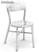 Chaise en aluminium peint, silla pie chair