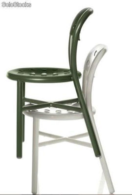 Chaise en aluminium peint, silla pie chair - Photo 2