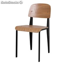 Chaise en bois et en métal bendo black