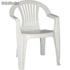 Chaise en plastique blanc avec accoudoir mod Lagos
