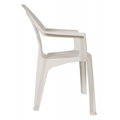 Chaise en plastique blanc avec accoudoir mod Lagos - Photo 3