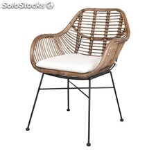 Chaise en rotin silvio marron