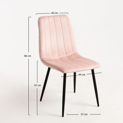 Chaise Liny Velours - Rose - Photo 2