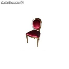 chaise médaillon rouge - colori: bois doré et velours rouge