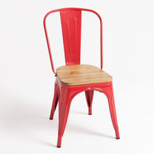 Chaise Mel Bois naturel - Rouge