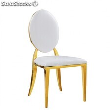 chaise métal doré médaillon or