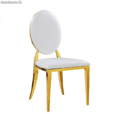 chaise métal doré médaillon or